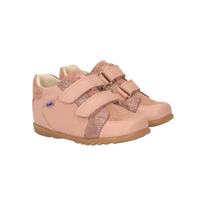 Skórzane różowe trzewiki dla dziewczynki, pierwsze kroczki Flex Nude Pink -AMEKO
