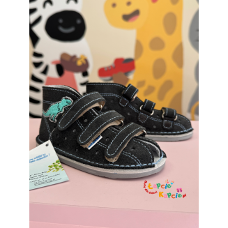 Buty profilaktyczne szare z dinozaurem sandałki -012N- ADAMKI - 4