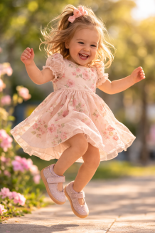 Pierwsze kroczki, różowe w złote kropki barefoot Pudre dots 1367 - MAZUREK MANUFAKTURA - - 2