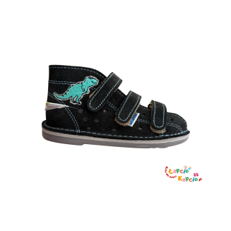 Buty profilaktyczne szare z dinozaurem sandałki -012N- ADAMKI - 4