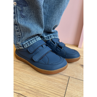 Sportowe buty na szerokie stopy trampki BAREFOOT granatowe rzep CASUAL 004X004 -BEFADO - 4
