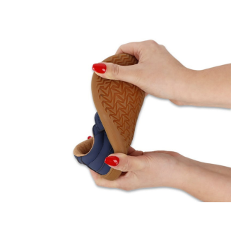 Sportowe buty na szerokie stopy trampki BAREFOOT granatowe rzep CASUAL 004X004 -BEFADO - 7