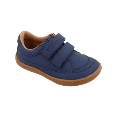 Sportowe buty na szerokie stopy trampki BAREFOOT granatowe rzep CASUAL 004X004 -BEFADO