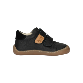 Czarne trampki dla chłopca dziewczynki skórzane Barefoot Otis Black- AMEKO - 3