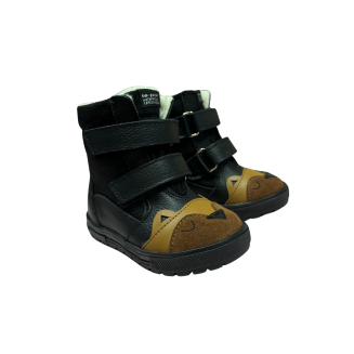 Buty zimowe botki ocieplane kozaki - BARTUŚ - 315 sowa czarny brąz - 2