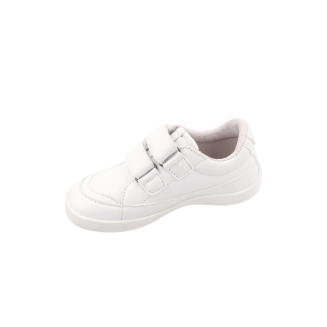 Sportowe buty na szerokie stopy trampki BAREFOOT białe rzep CASUAL 004Y002 -BEFADO - 6
