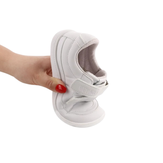 Sportowe buty na szerokie stopy trampki BAREFOOT białe rzep CASUAL 004Y002 -BEFADO - 2