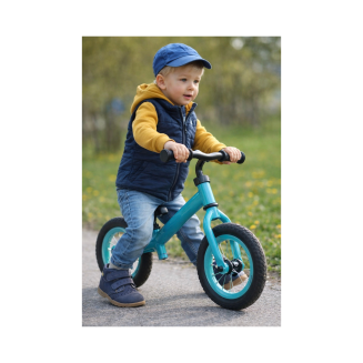 Pierwsze kroczki, skórzane trzewiki dla chłopca i dziewczynki niebieskie zapinane na rzep Blake Jeans -AMEKO - 2